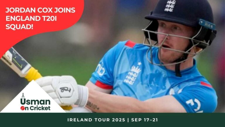 Jordan Cox Joins England T20I Squad!