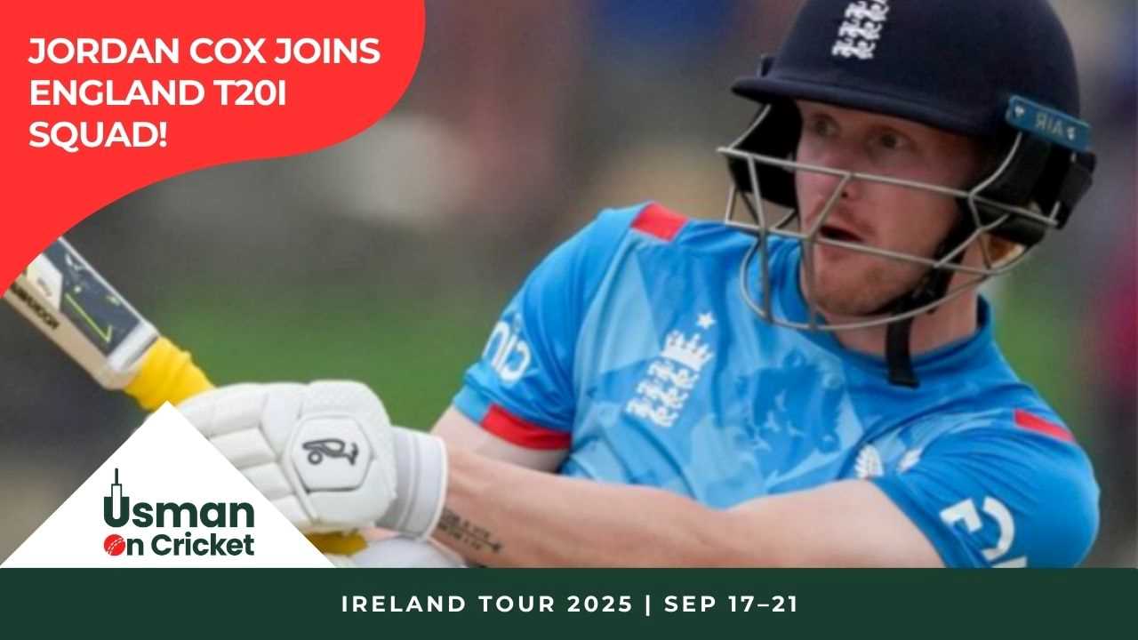 Jordan Cox Joins England T20I Squad!